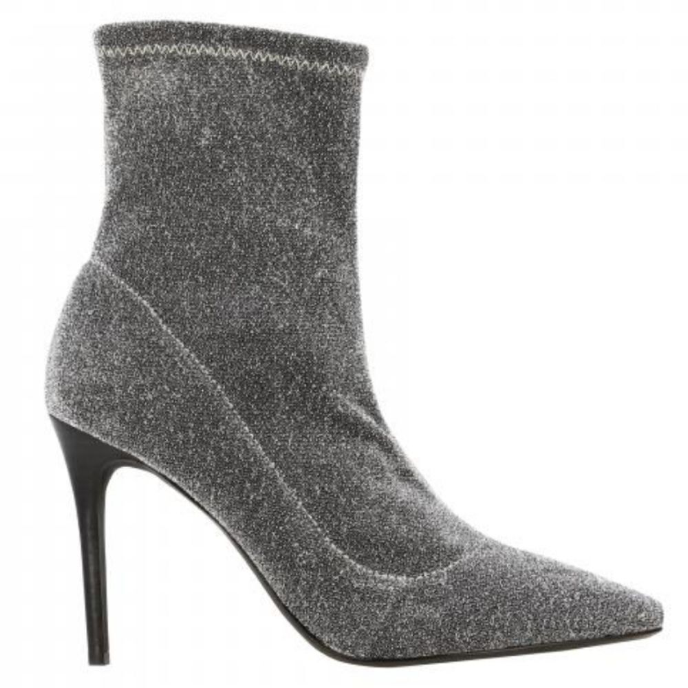 NIB Kendall + Kylie "Millie" Silver Sparkle Metallic Ankle Boots - Size 7.5